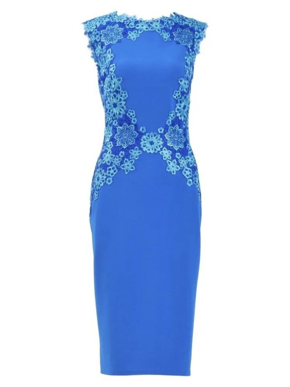 Tadashi Shoji Women's Floral Embroidered Lace Sleeveless Sheath Dress Size 4 - Picture 4 of 5